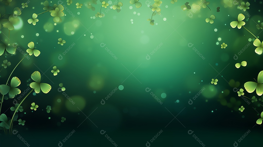 Dia de São Patrício moldura com flores verdes