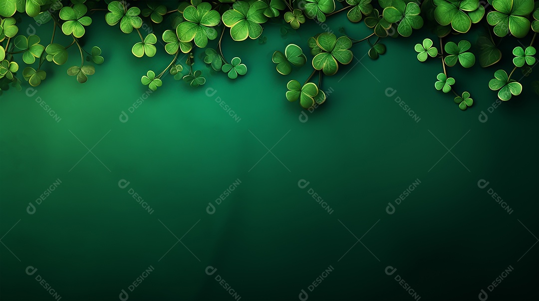 Dia de São Patrício moldura com flores verdes