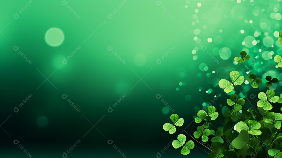 Dia de São Patrício moldura com flores verdes