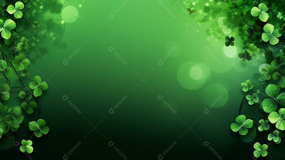 Dia de São Patrício moldura com flores verdes