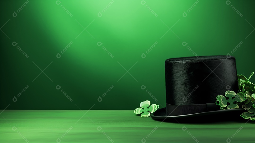 Dia de São Patrício moldura com flores verdes