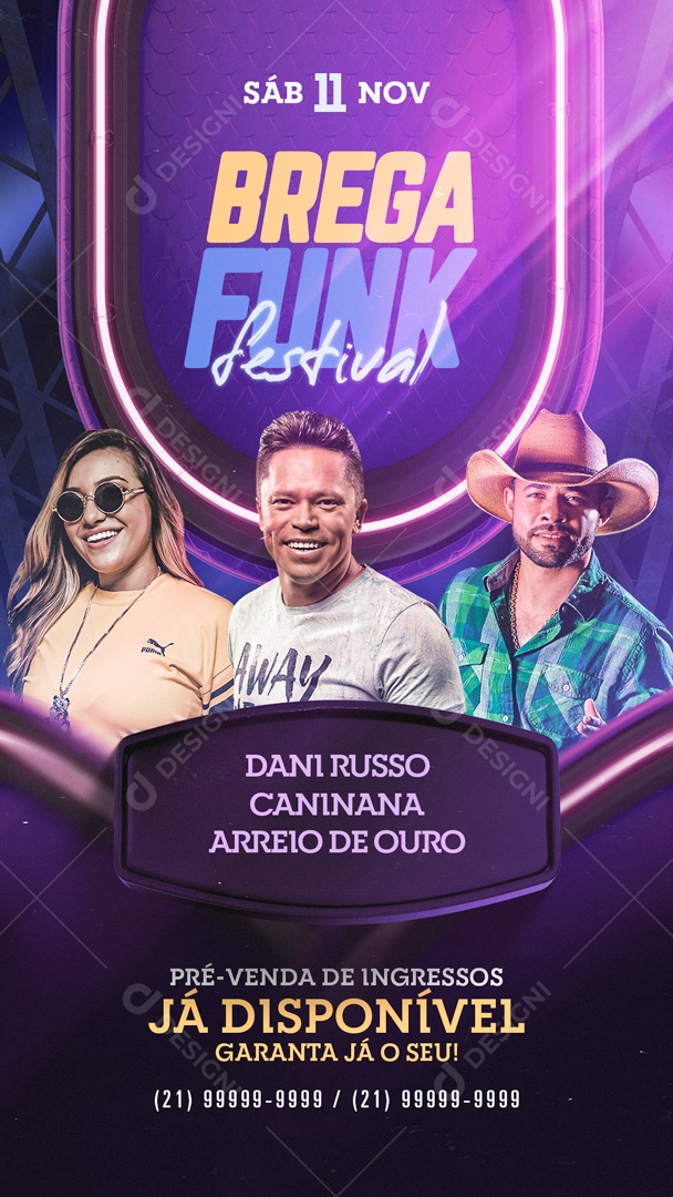Social Media Flyer Story Brega Funk Festival PSD Editável