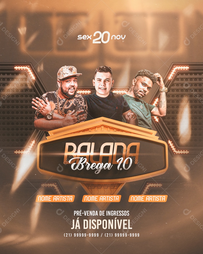 Flyer Feed Balada Brega 1.0 Social Media PSD Editável