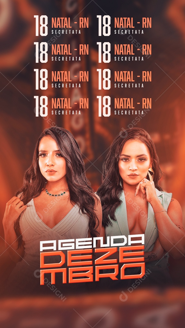 Social Media Flyer Story Agenda Dezembro PSD Editável