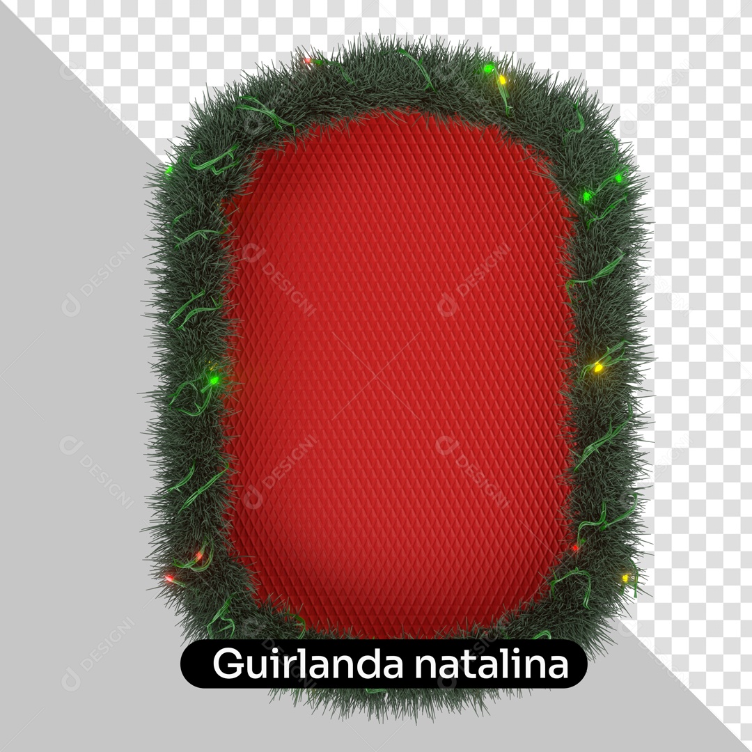 Elemento 3D Guirlanda Natalina Para Composição PSD