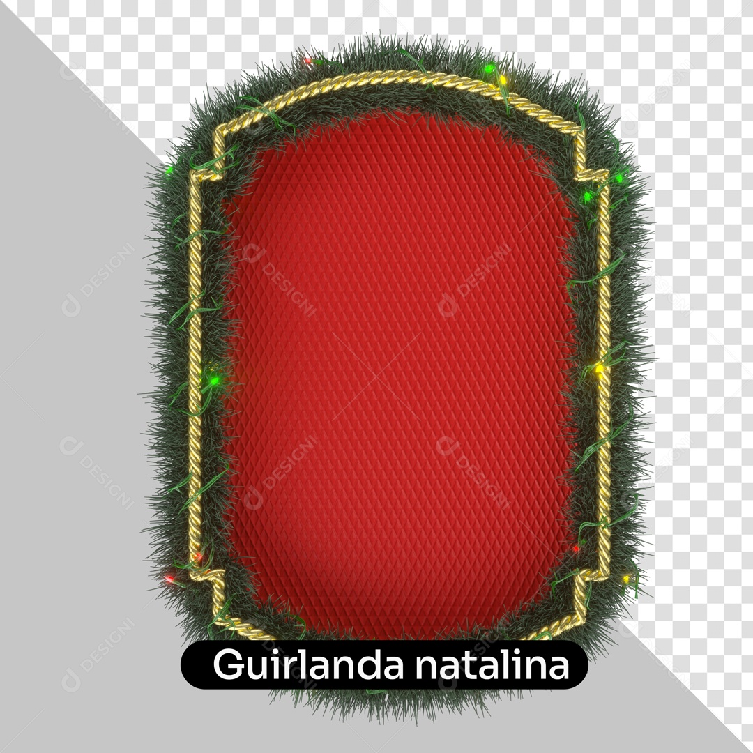Guirlanda Natalina Elemento 3D Para Composição PSD