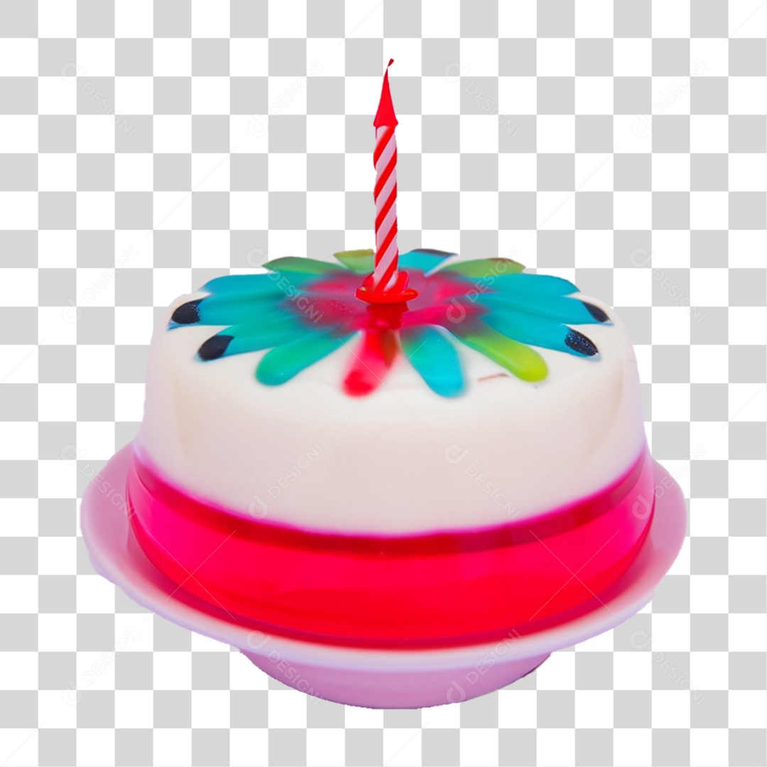 Bolo de Aniversário Enfeitado PNG Transparente