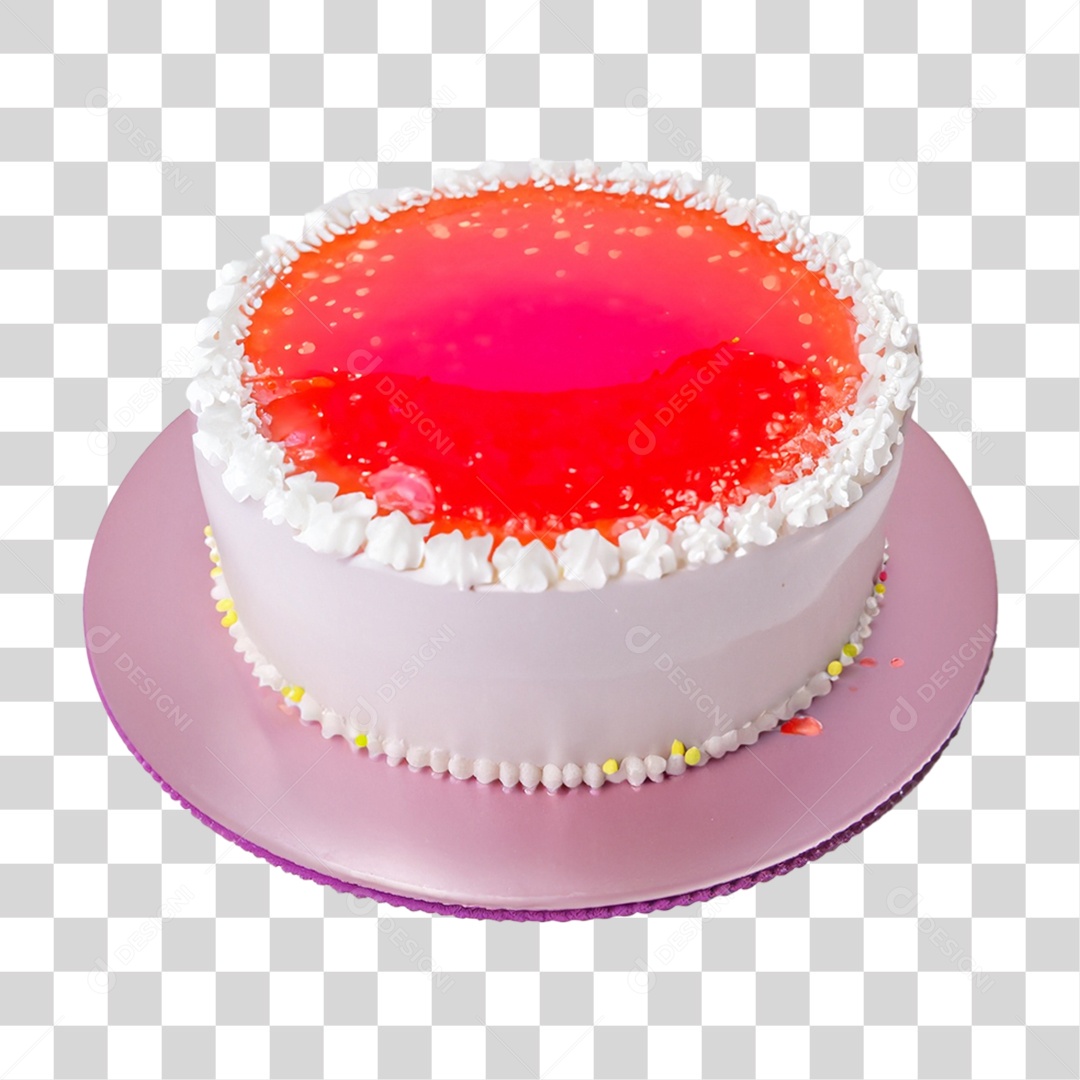 Bolo de Aniversário Enfeitado PNG Transparente