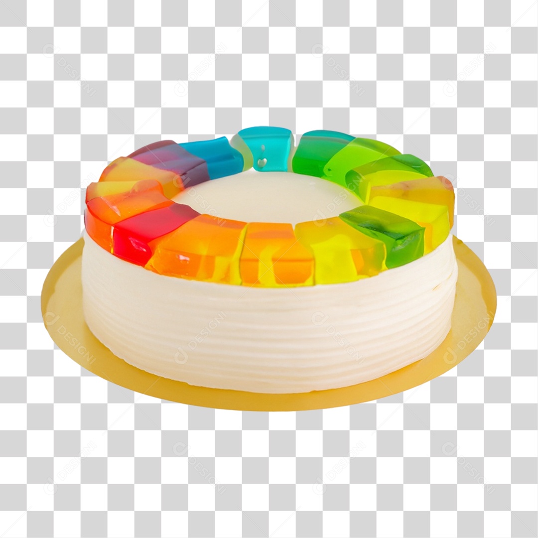 Bolo de Aniversário Enfeitado PNG Transparente