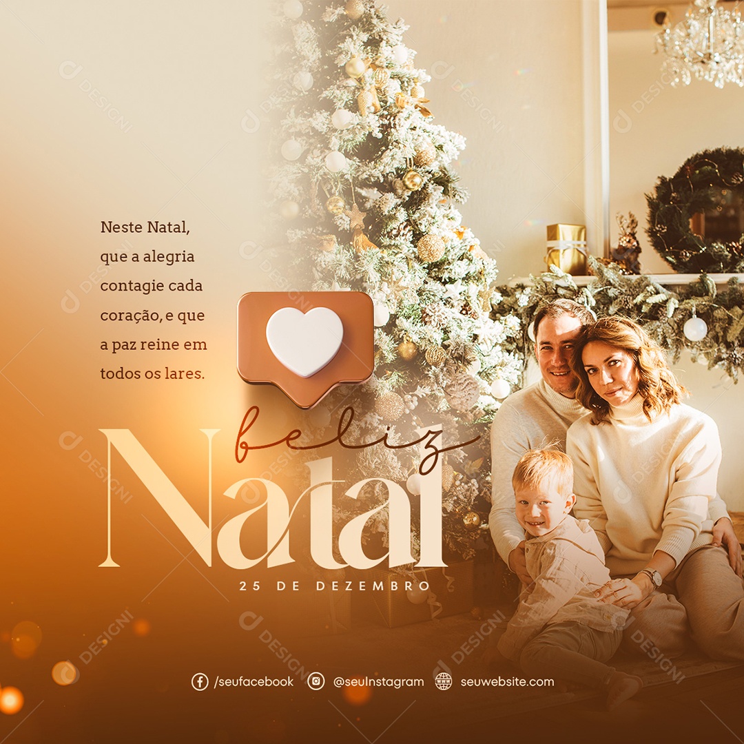 Feliz Natal 25 De Dezembro Paz Reine Social Media PSD Editável
