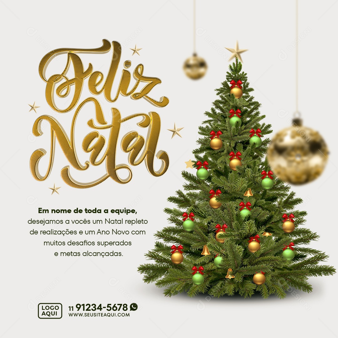 Feliz Natal Desafios Superados Social Media PSD Editável
