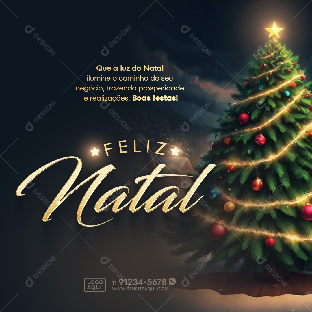 Feliz Natal Trazendo Prosperidade Social Media PSD Editável