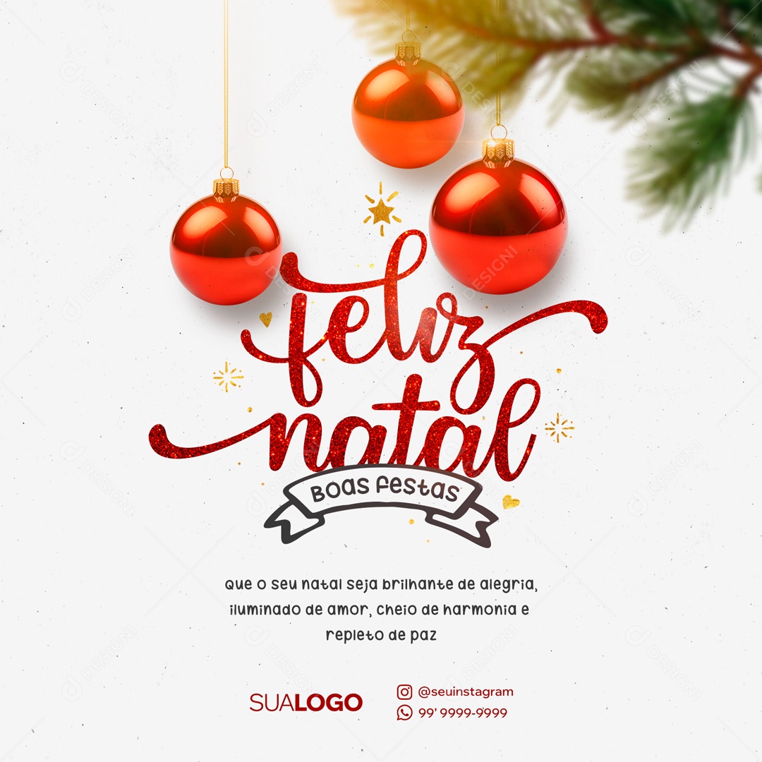 Iluminafo De Amor Repleto de Paz Feliz Natal Social Media PSD Editável