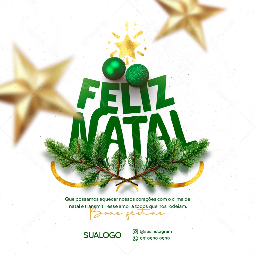 Social Media Feliz Natal Boas Festas PSD Editável