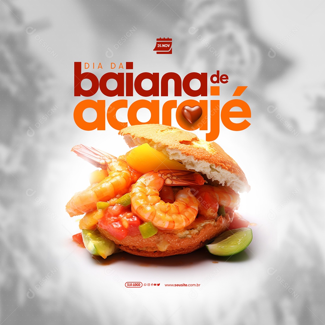 Dia Da Baiana de Acarajé 25 de Novembro Social Media PSD Editável