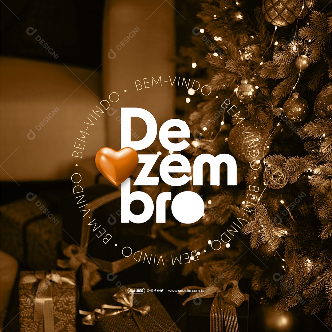 Bem Vindo Dezembro Social Media PSD Editável