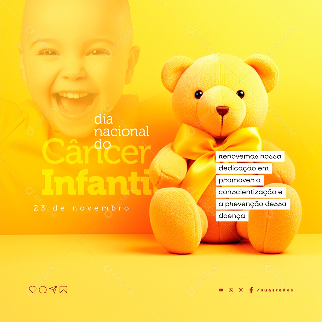 Dia Nacional do Câncer Infantil Renovemos nossa Dedicação em Promover a Conscientização Social Media PSD Editável