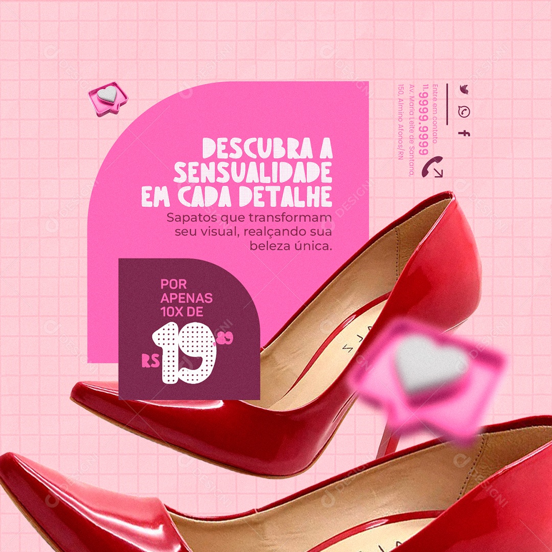 Loja De Sapatos Descubra a Sensualidade em Cada Detalhe Social Media PSD Editável