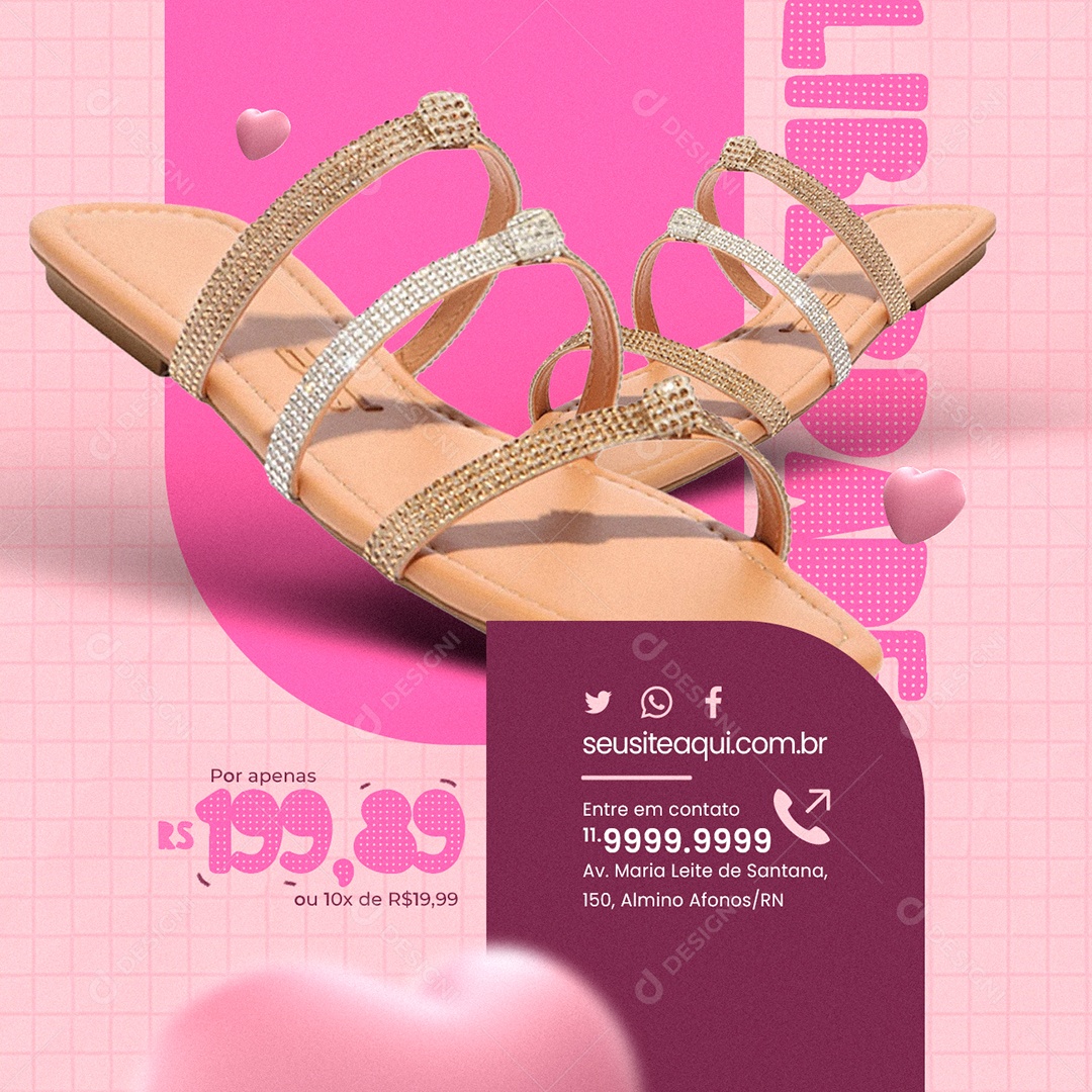 Loja De Sapatos Sandália Liberdade Social Media PSD Editável