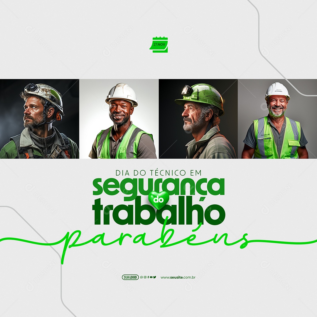 Dia do Técnico de Segurança do Trabalho 27 de Novembro Social Media PSD Editável