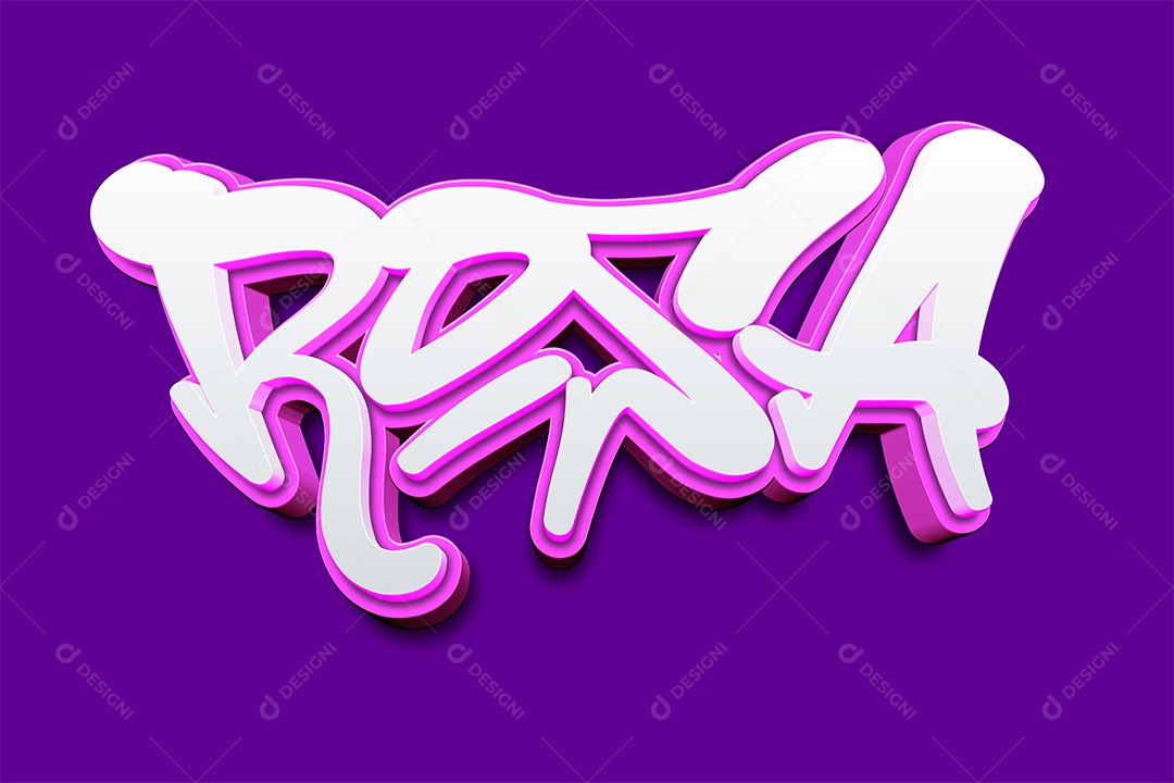 Efeito de Texto Rosa AI