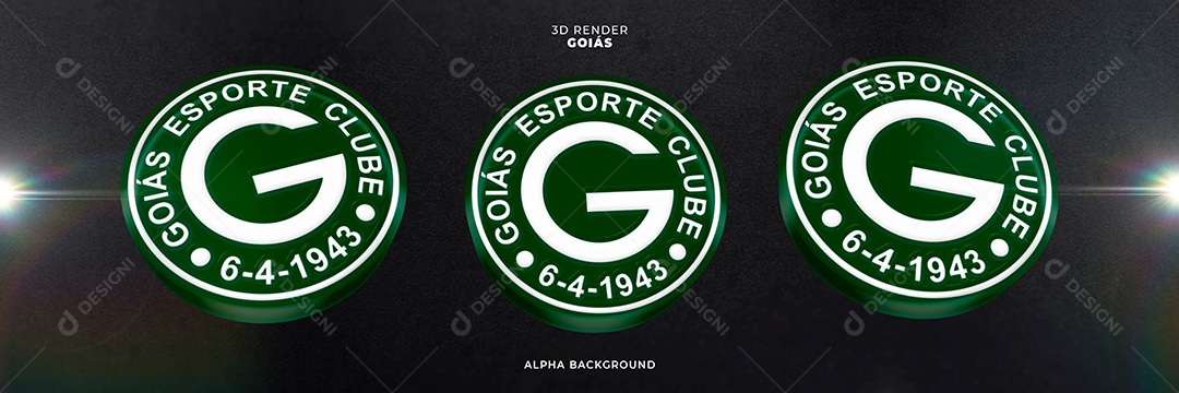 Icones 3D Banner Brasão De Time Goiás Para Composição PSD