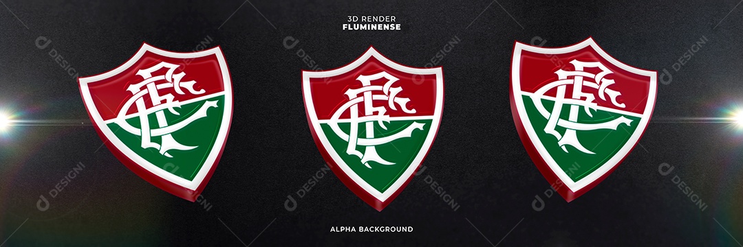 Icones 3D Banner Brasão De Time Fluminense Para Composição PSD