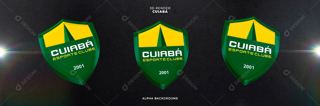 Icones 3D Banner Brasão De Time Cuiabá Para Composição PSD