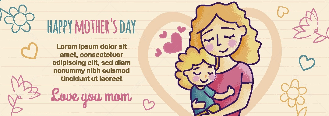 Feliz Dia das Mães Ilustração Vetor EPS