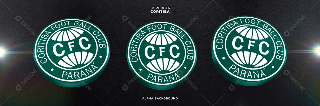 Icones 3D Banner Brasão De Time Coritiba Para Composição PSD