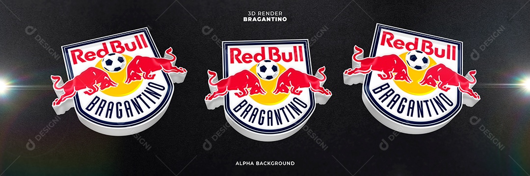 Icones 3D Banner Brasão De Time Bragantino Para Composição PSD