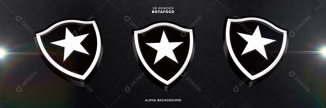 Icones 3D Banner Brasão De Time Botafogo Para Composição PSD