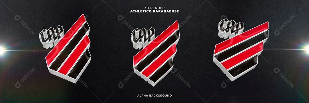 Icones 3D Banner Brasão De Time Athletico Paranaense Para Composição PSD