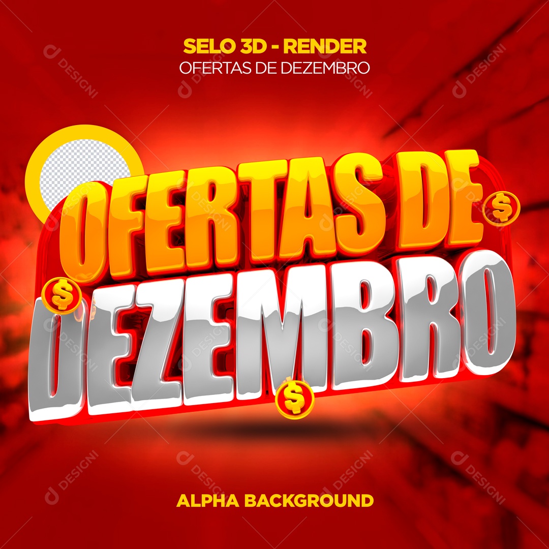 Selo 3D Ofertas De Dezembro Para Composição PSD