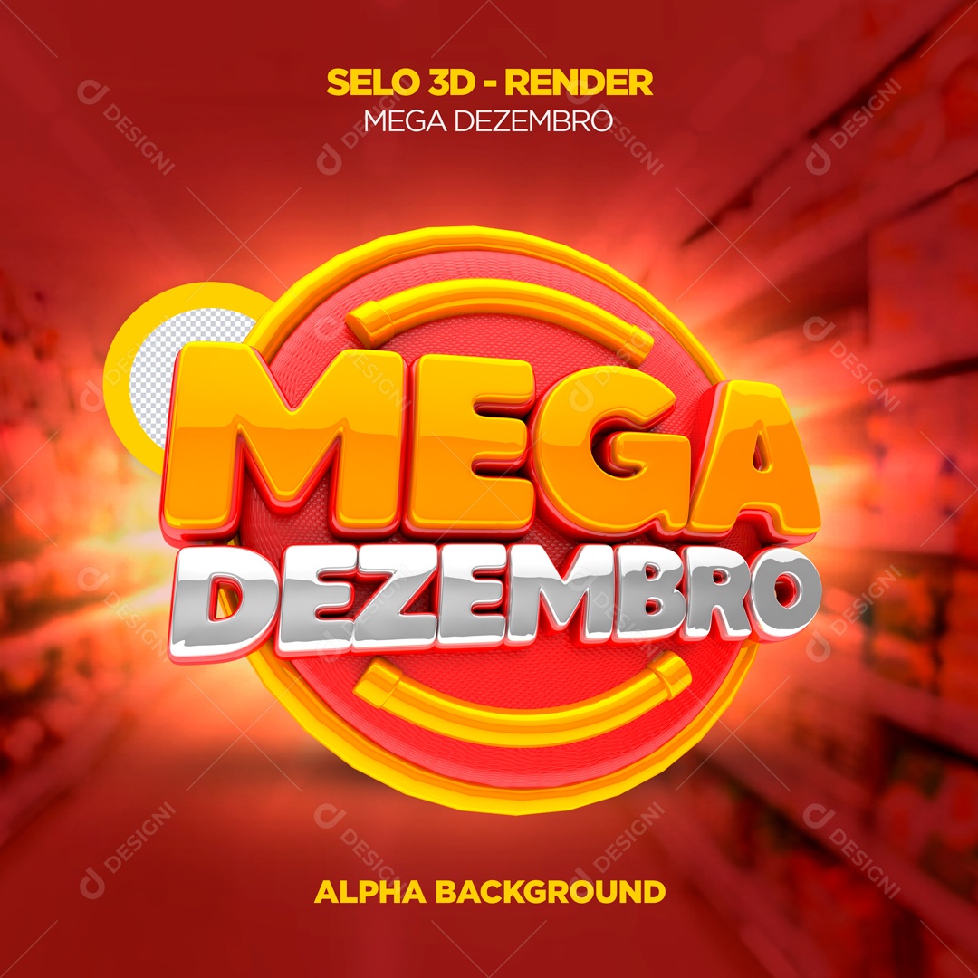 Selo 3D Mega Dezembro Para Composição PSD