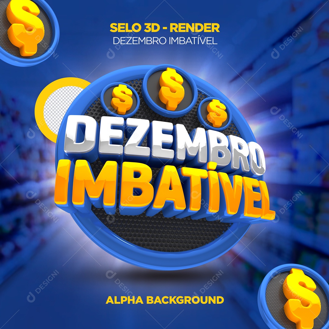Selo 3D Dezembro Imbatível Para Composição PSD