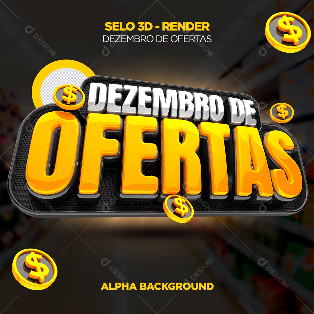 Selo 3D Dezembro De Ofertas Para Composição PSD