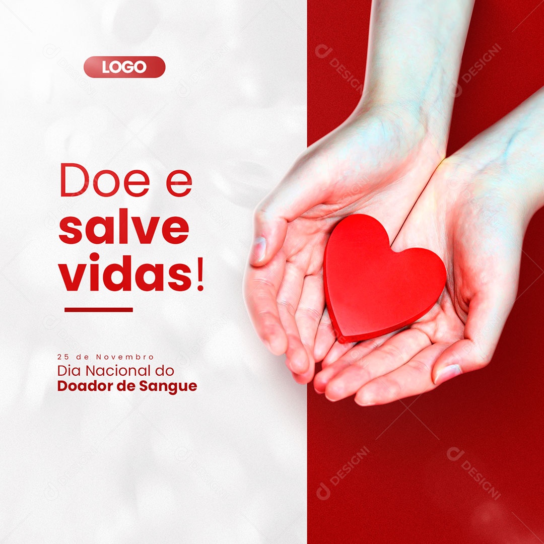 Dia do Doador de Sangue 25 de Novembro Doe e Salve Vidas Social Media PSD Editável