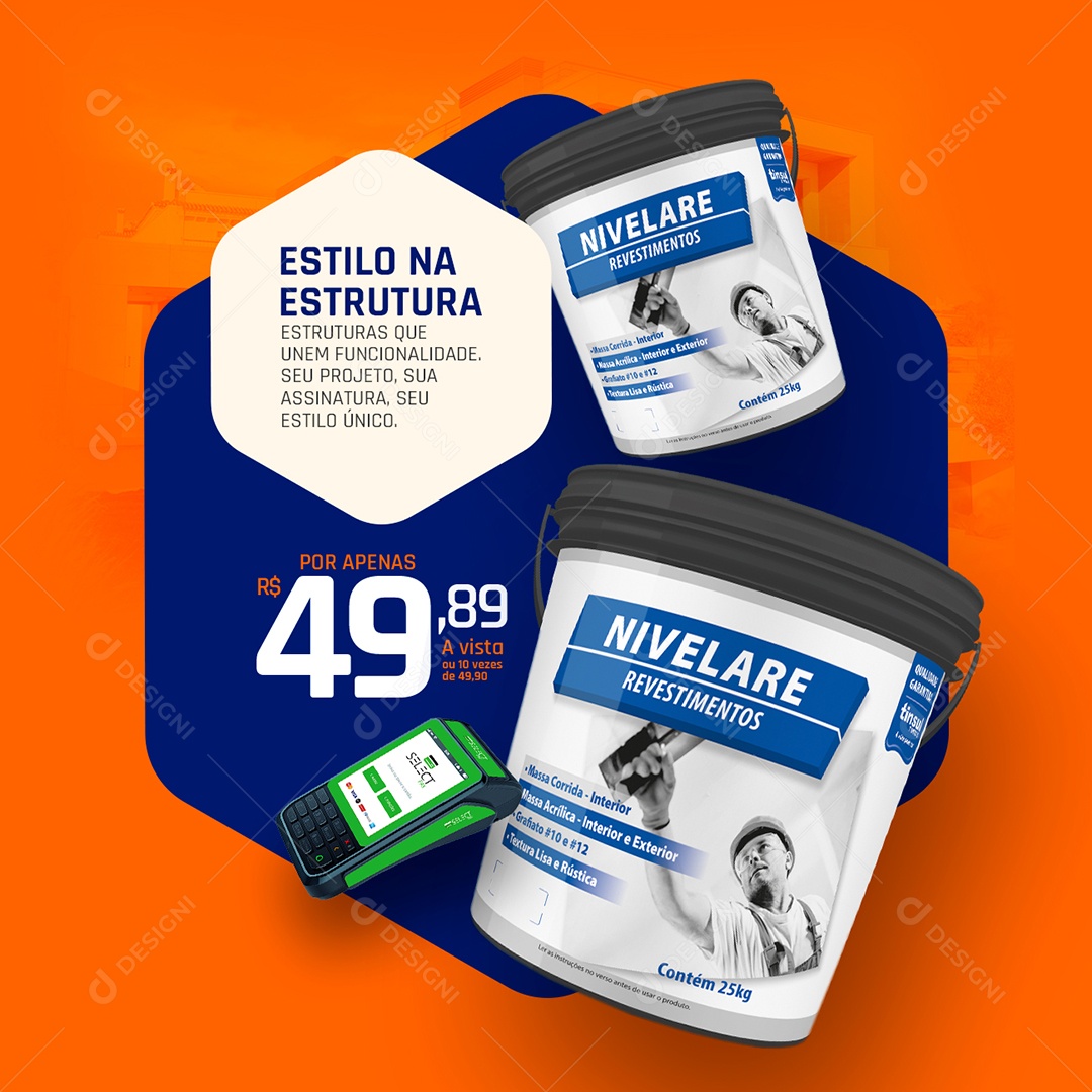 Materiais de Construção Estilo na Estrutura que Unem Funcionalidade seu Projeto Social Media PSD Editável