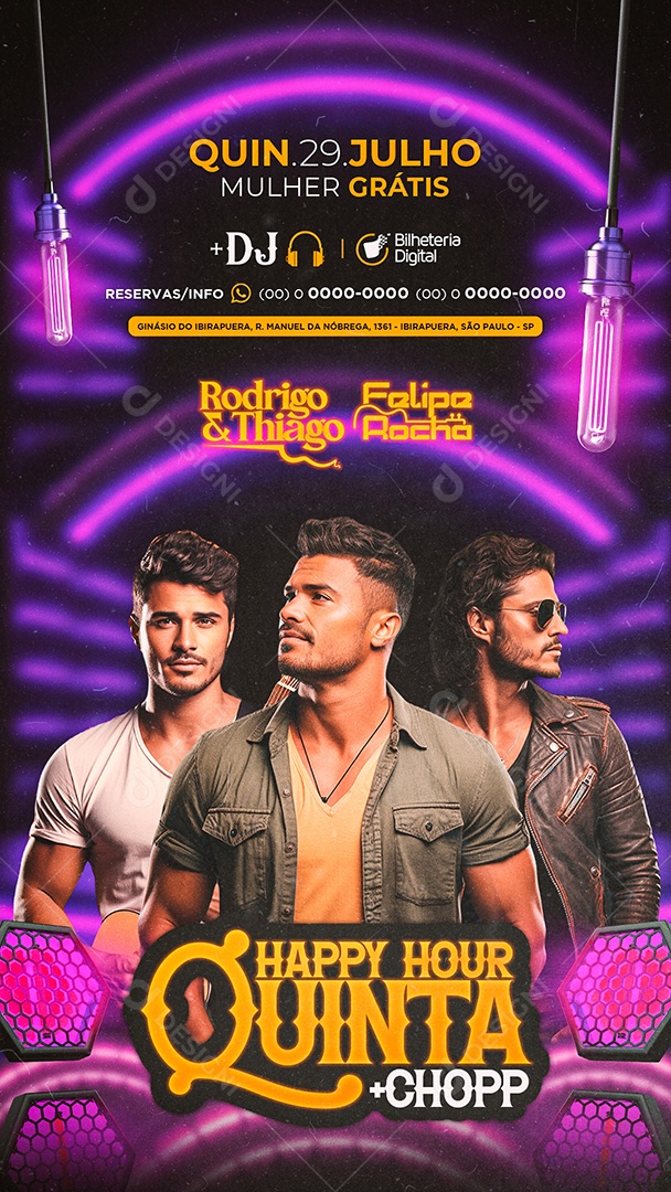 Story Flyer Happy Hour Quinta Chopp Rodrigo & Thiago Felipe Rocha Social Media PSD Editável