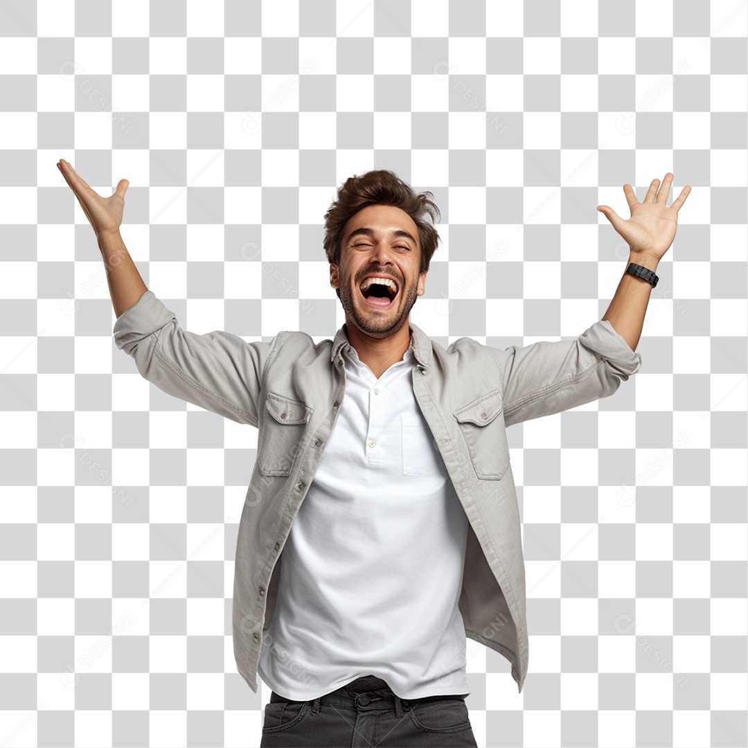 Homem Feliz Sorrindo PNG Transparente