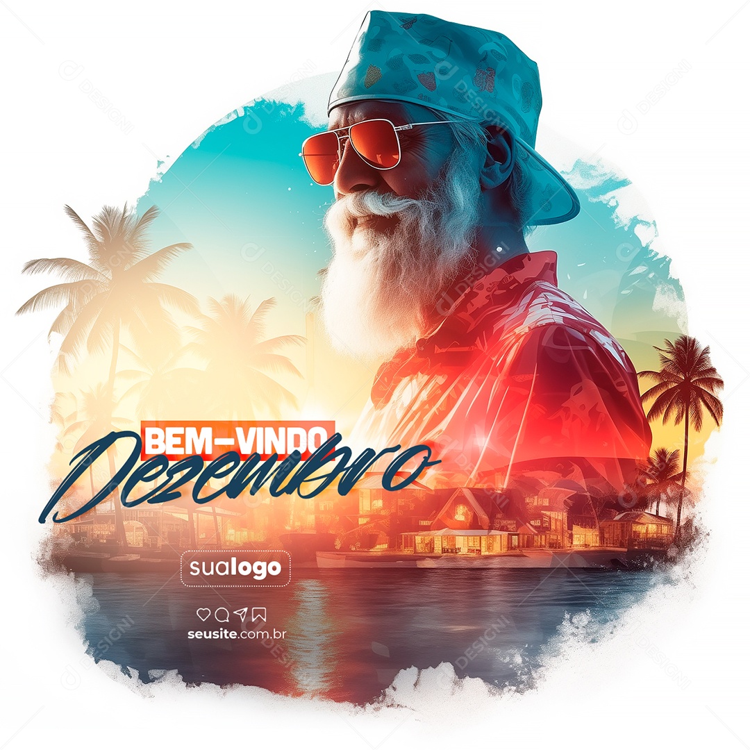 Bem Vindo Dezembro Verão Social Media PSD Editável