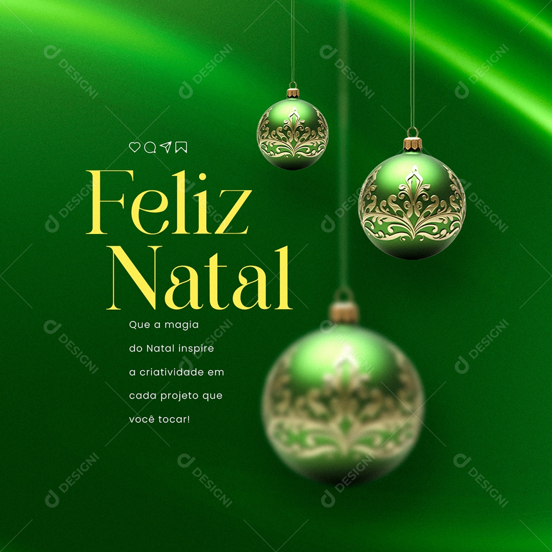 Feliz Natal Que a Magia do Natal Inspire a Criatividade em Cada Projeto que Você Tocar Social Media PSD Editável