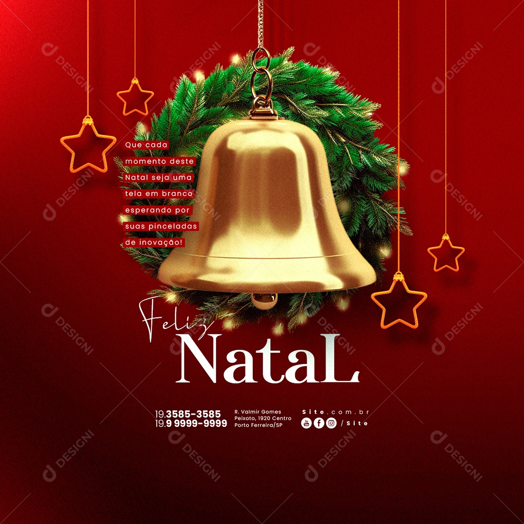 Feliz Natal Que cada Momento Deste Natal Seja uma Tela em Branco Esperando por suas Pinceladas Social Media PSD Editável