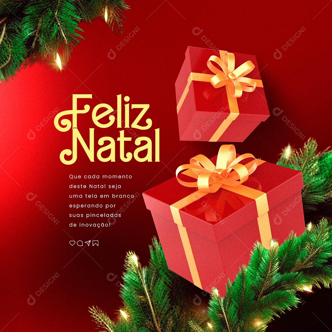 Social Media Que cada Momento deste Natal Seja uma Tela em Branco Feliz Natal PSD Editável