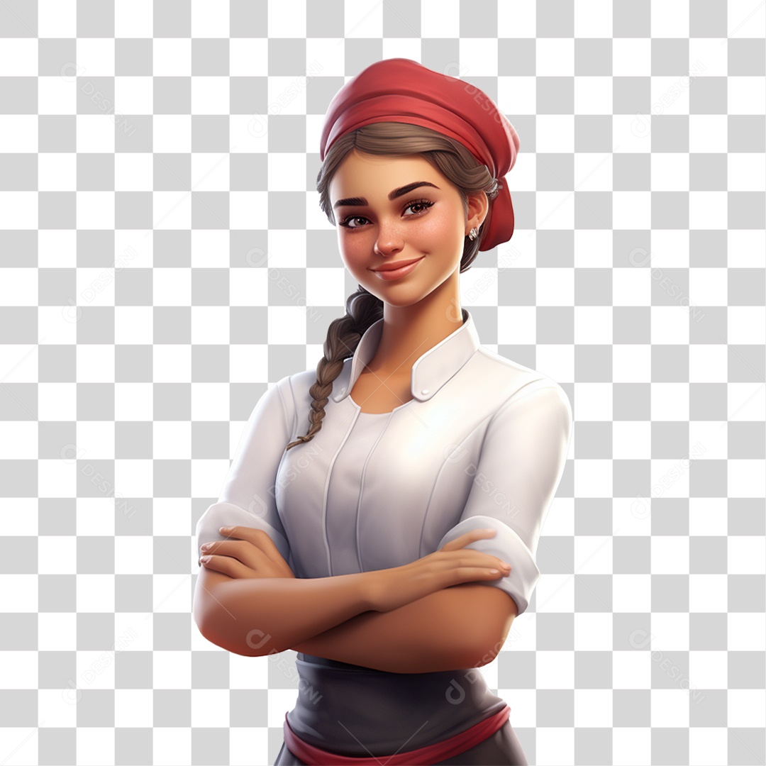 Mulher Padeira Confeiteira PNG Transparente