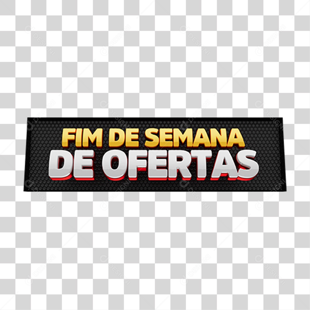 Selo 3D Fim de Semana de Ofertas PNG Transparente