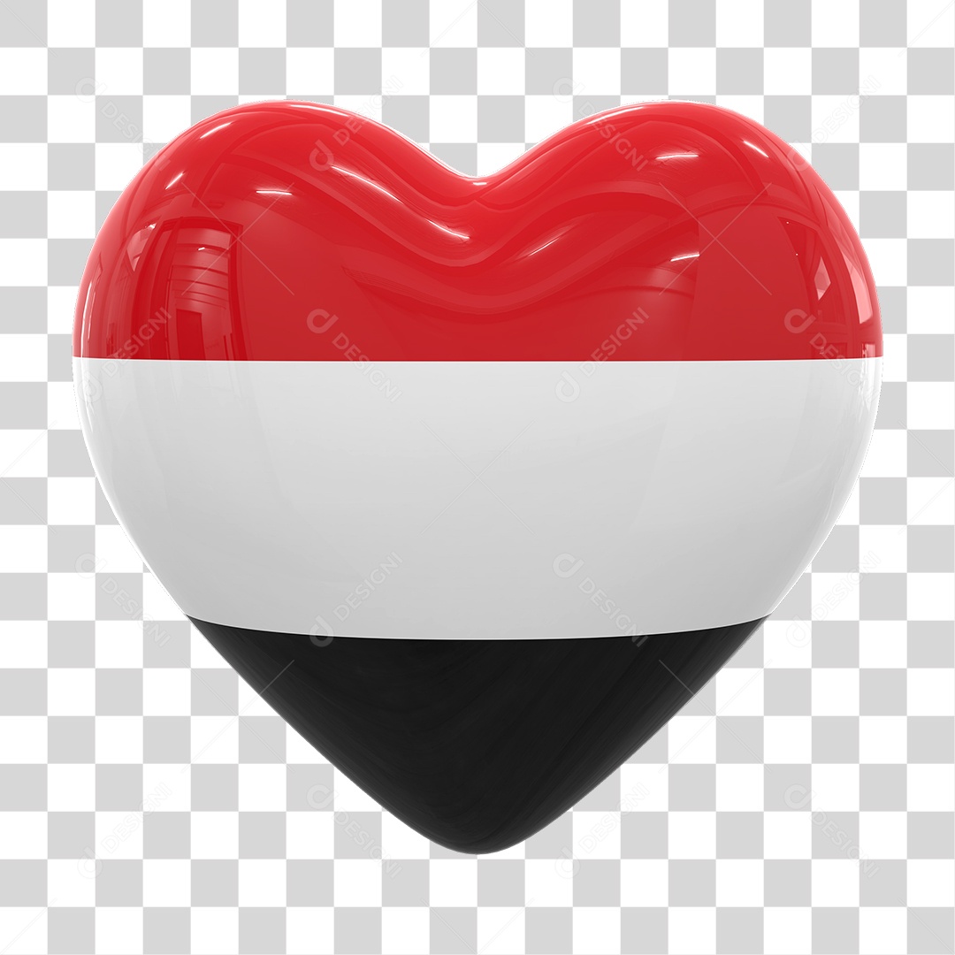 Coração Com Bandeira da Malásia em Estilo Realista Formato PNG Transparente