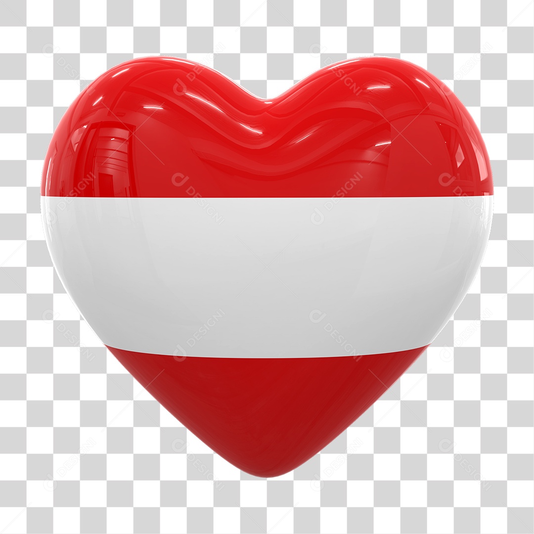 Coração com Bandeira do Quirguistão em Estilo Realista Formato PNG Transparente