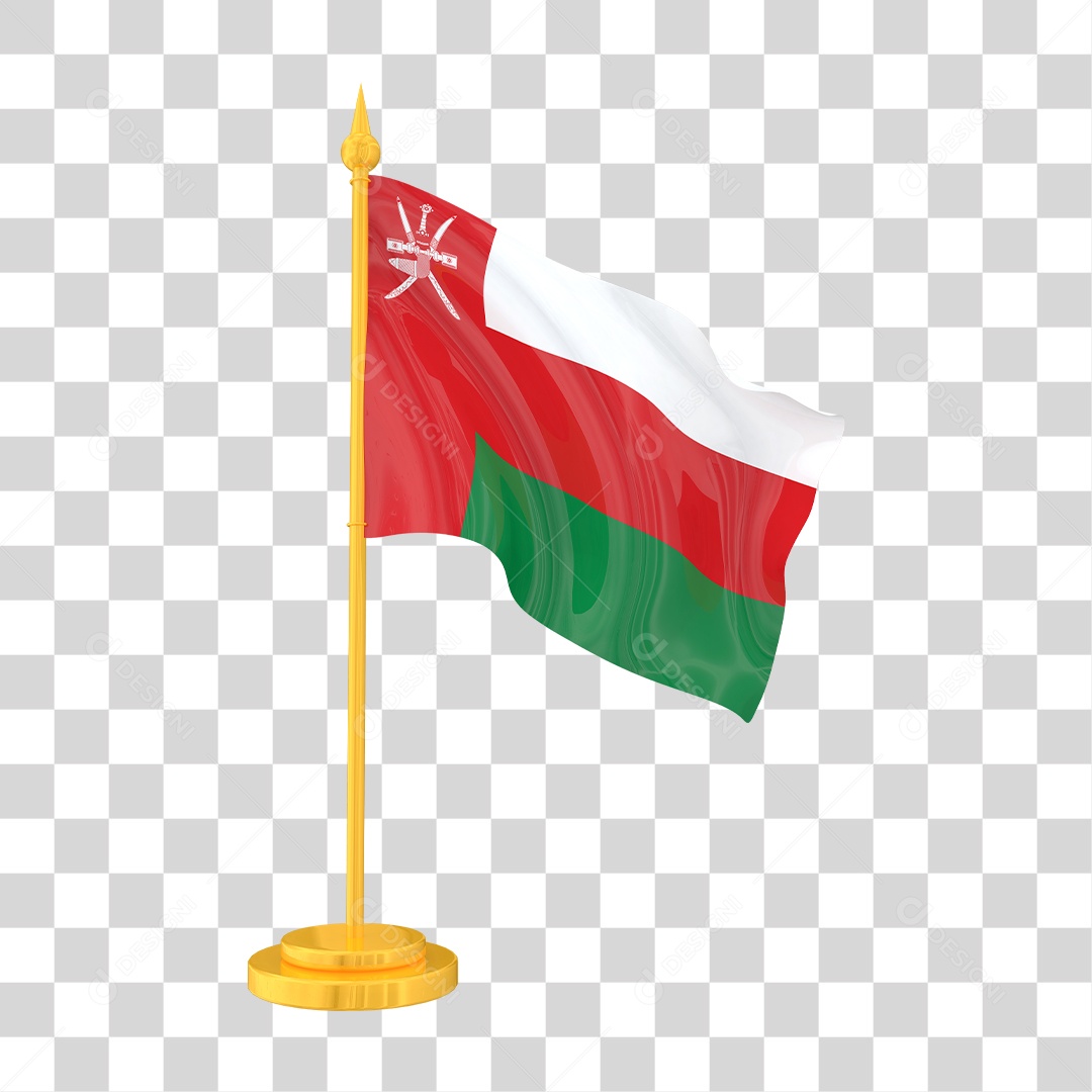 Bandeira da Hungria em Estilo Realista no Mastro Formato PNG Transparente